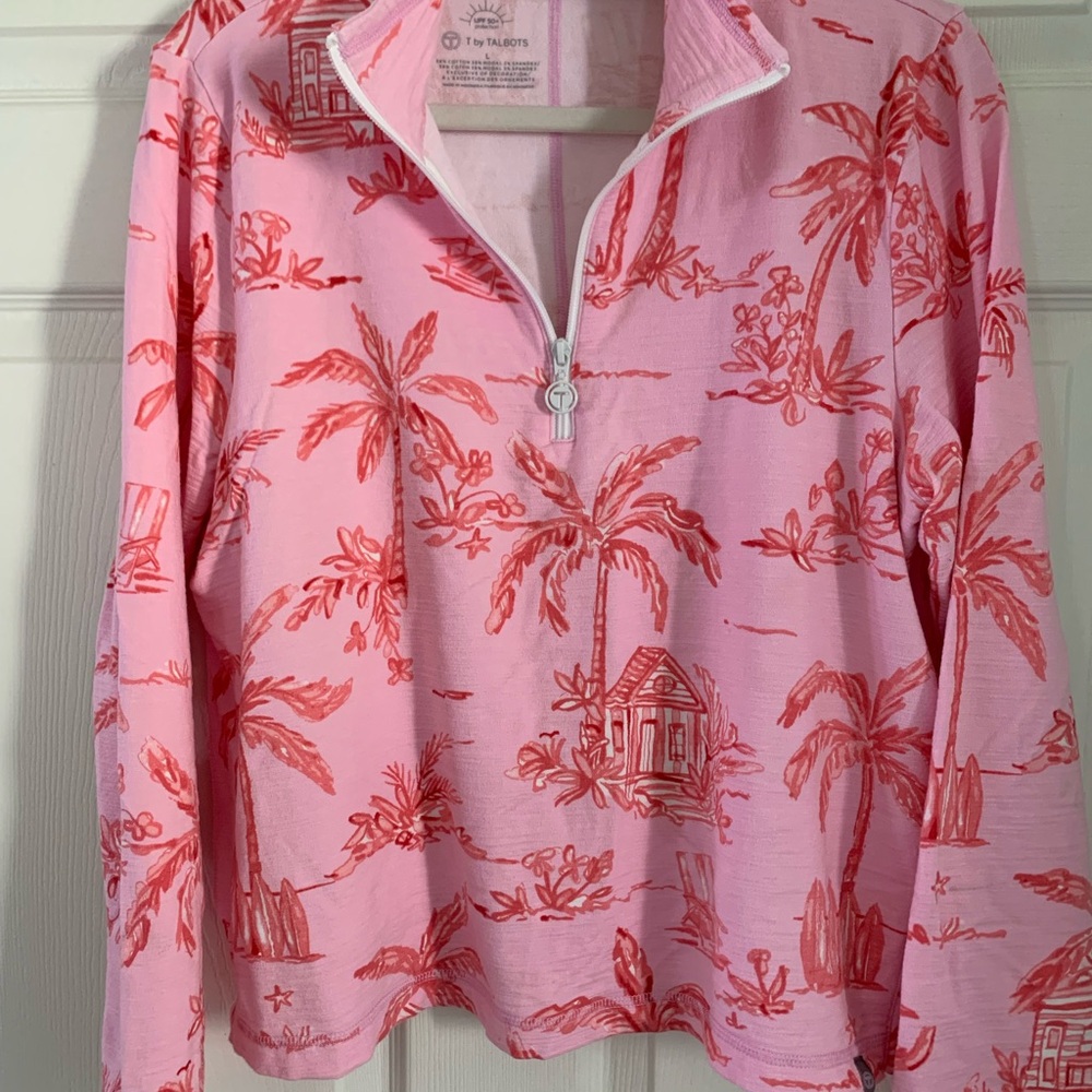 Talbots Beach Villa Cozy Crush half zip pullover